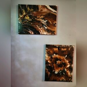 Abstract Canvas Art Set in Earth Tones